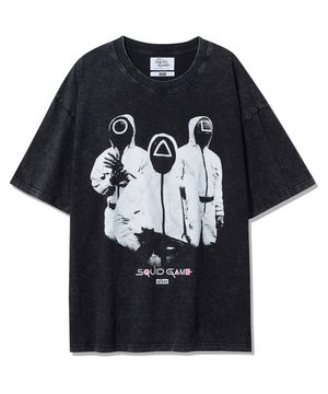 [얼킨x오징어게임3]  빈티지 가드 티셔츠_차콜