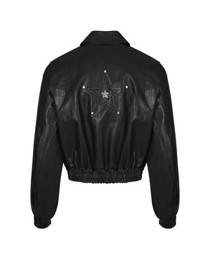 [0079] 스타 스터드 레더 블루종 - 블랙