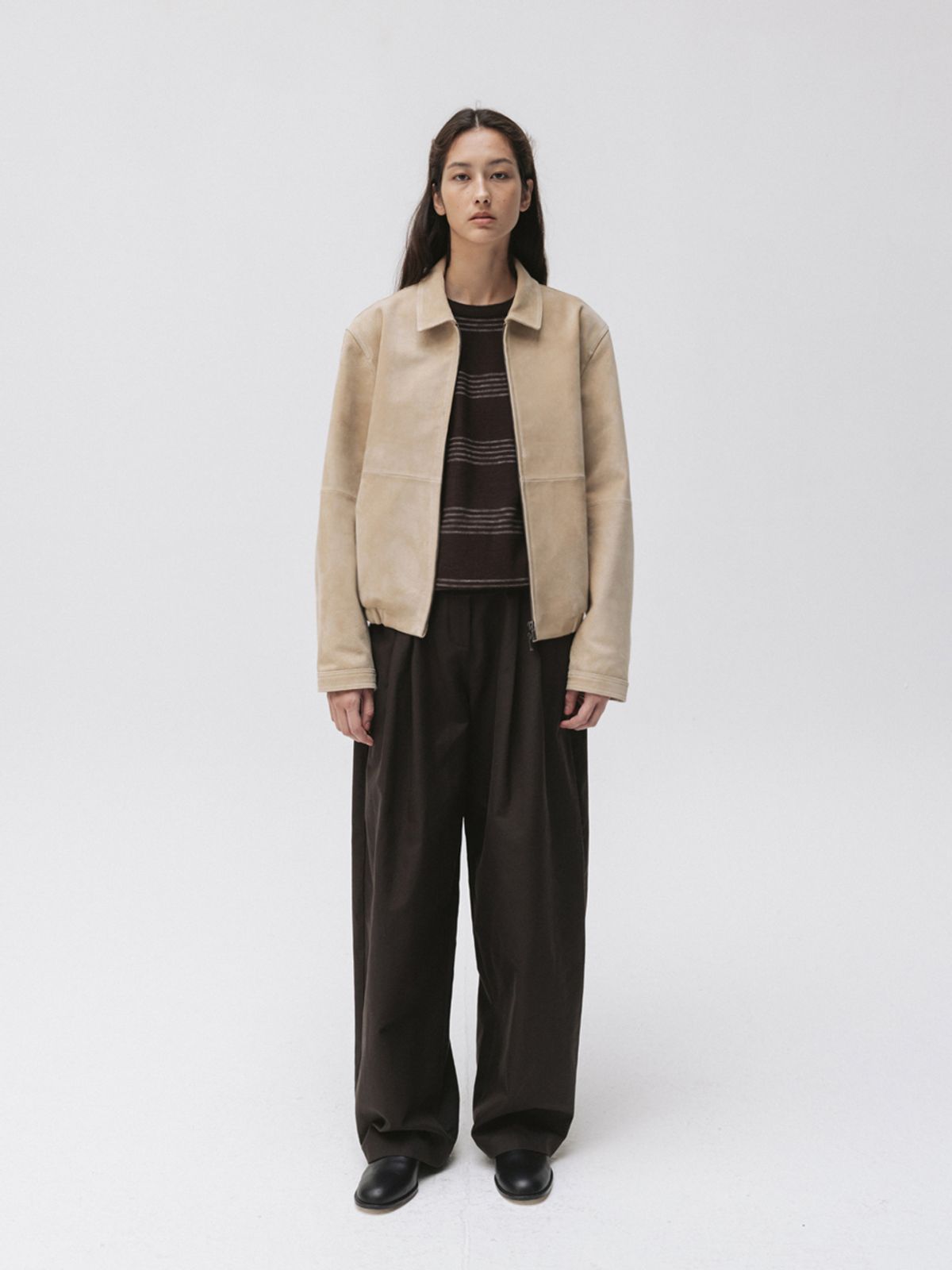 모이아(MOIA) harrington jacket (beige suede)