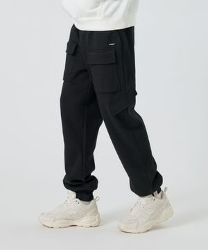 더블 플리스 카고 조거 팬츠 [매트 블랙]_HF4TP069