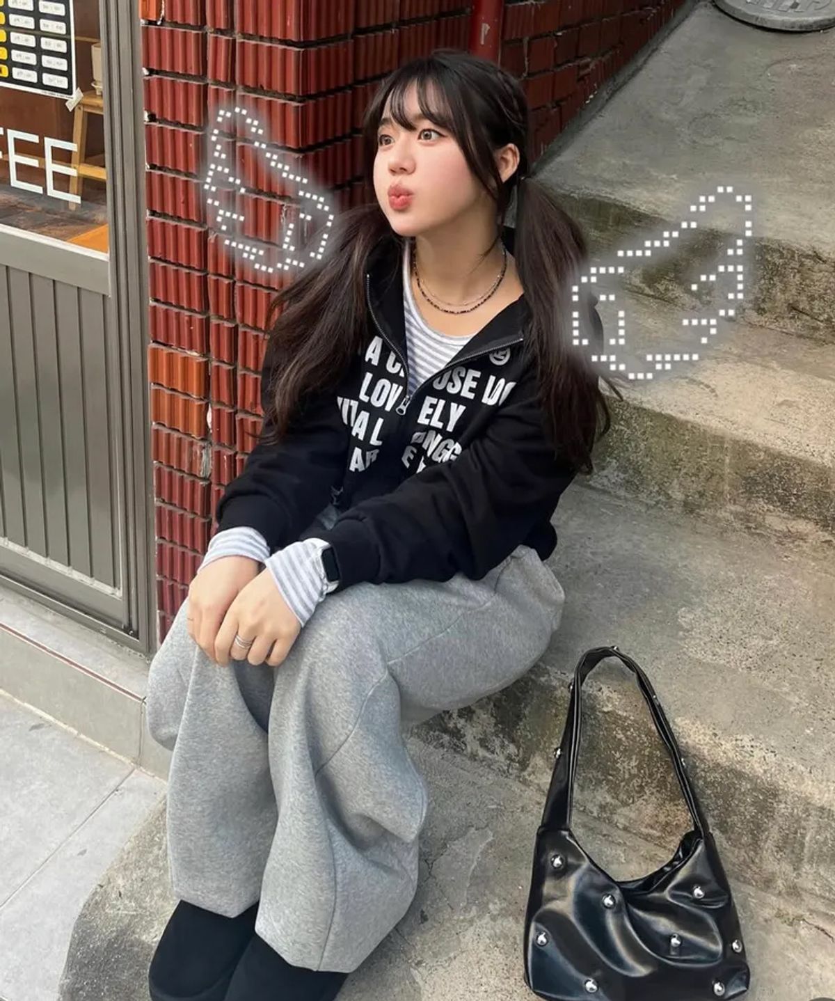코소(COSO) 위드 유 코소 투웨이 후드집업(BLACK)