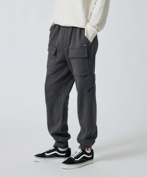 더블 플리스 카고 조거 팬츠 [차콜]_HF4TP069