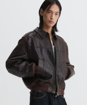 [프리미엄] 람포 풀업 워시드 램스킨 블루종 브라운