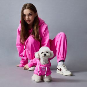 NYC 로고 강아지 후드티 - 핑크