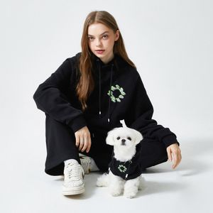 NYC 로고 강아지 후드티 - 블랙