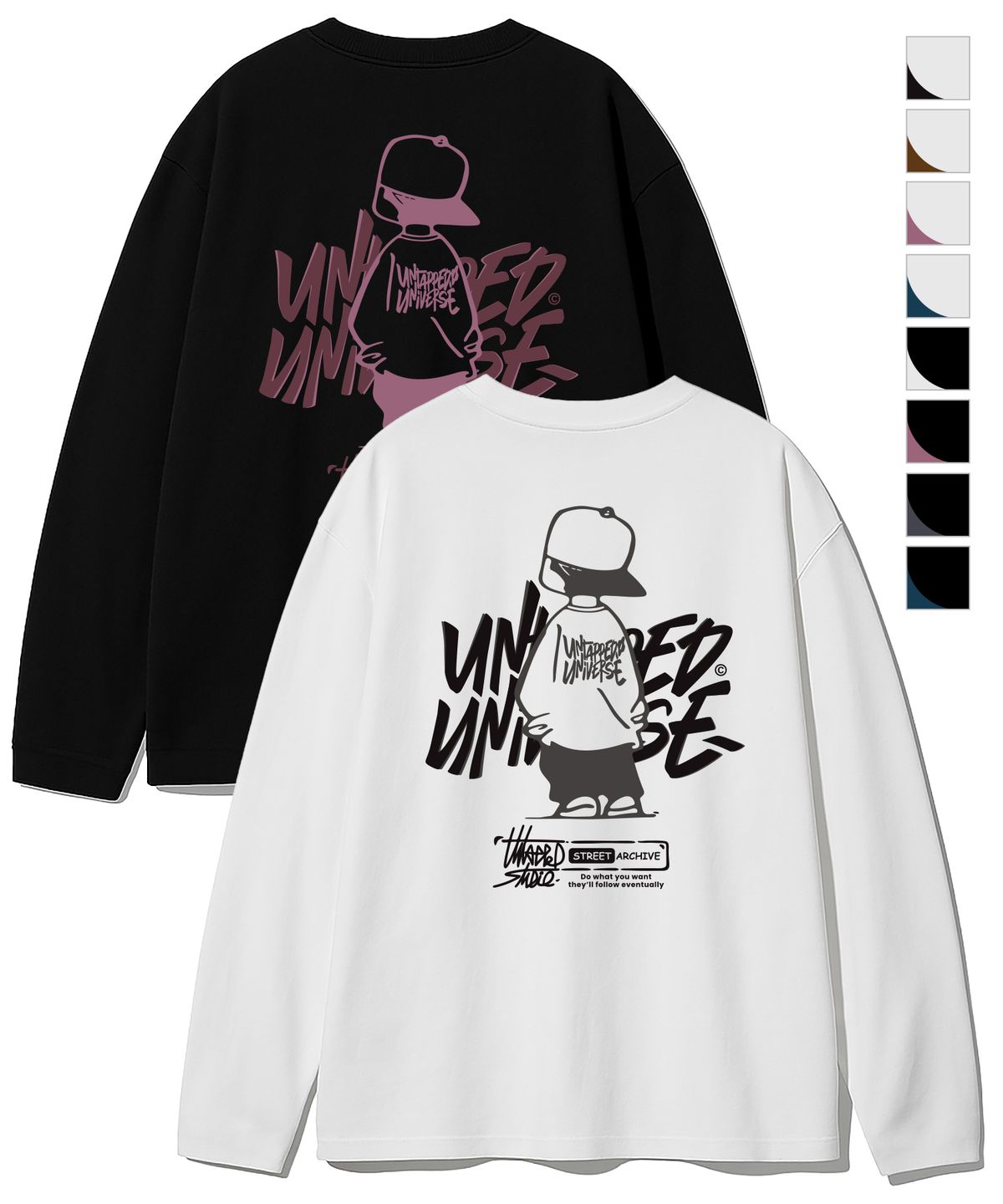언탭트 스튜디오(UNTAPPED STUDIO) URBAN KID GRAPHIC 오버핏 긴팔 티셔츠 8Color