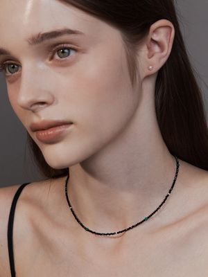 [sv925] lime drop beads necklace