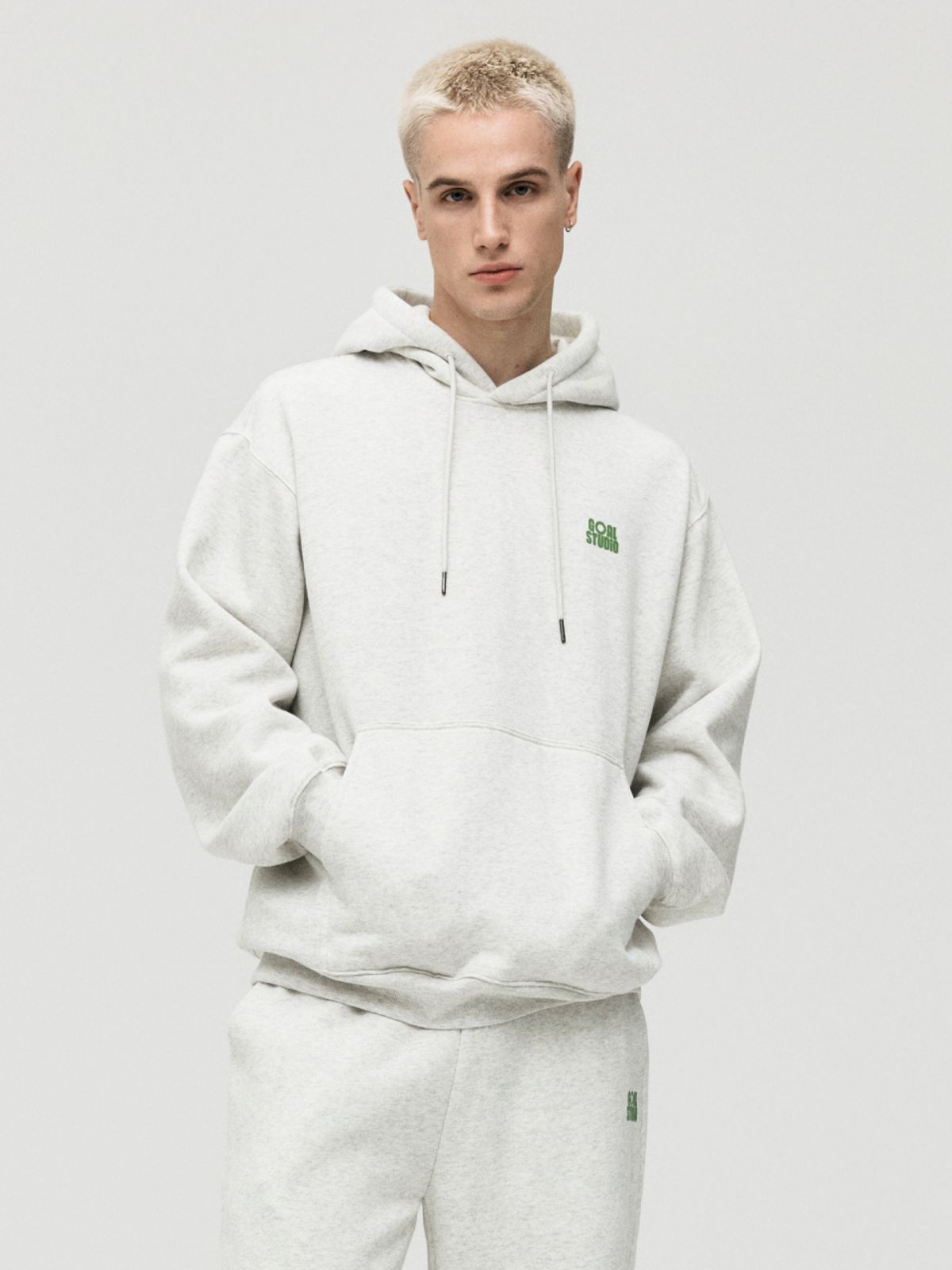 골스튜디오(GOALSTUDIO) ESSENTIAL BRUSHED HOODIE-OAT MEAL