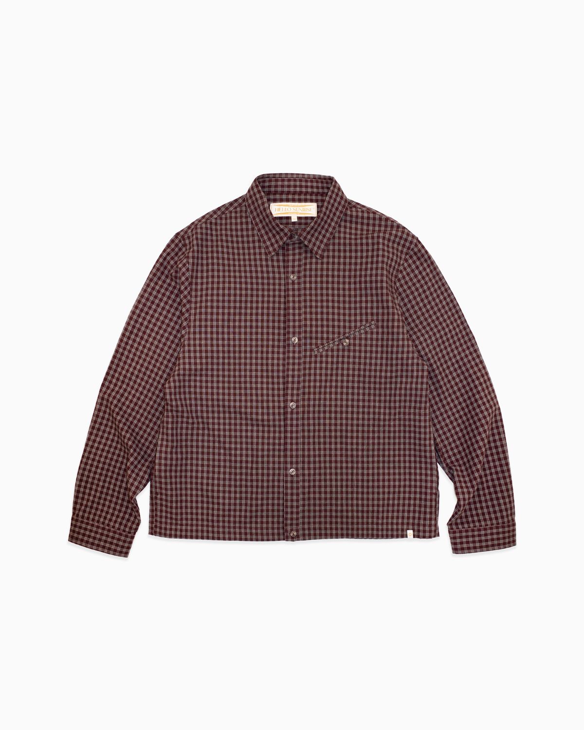 헬로 선라이즈(HELLO SUNRISE) Passport PK Check Shirts_Burgundy