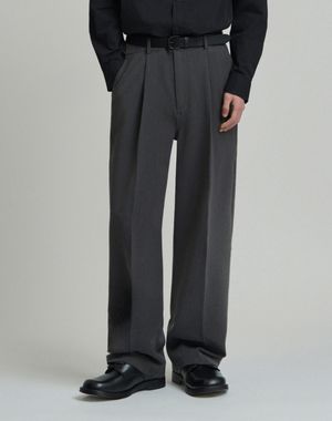 세미 와이드 원턱 슬랙스 [그레이]