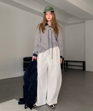 Oversized Fit String Banding Pants (2colors)