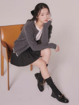 라인 부클 니트 가디건 (2color)