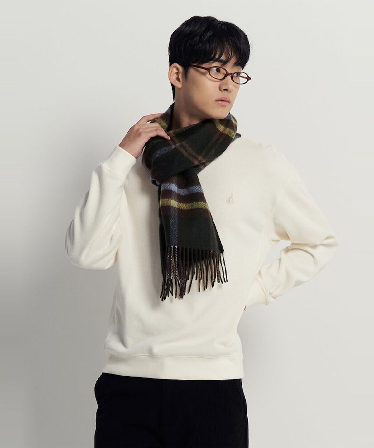 빈폴 멘(BEANPOLE MEN) 캐주얼 니트라이크 라운드 풀오버  아이보리