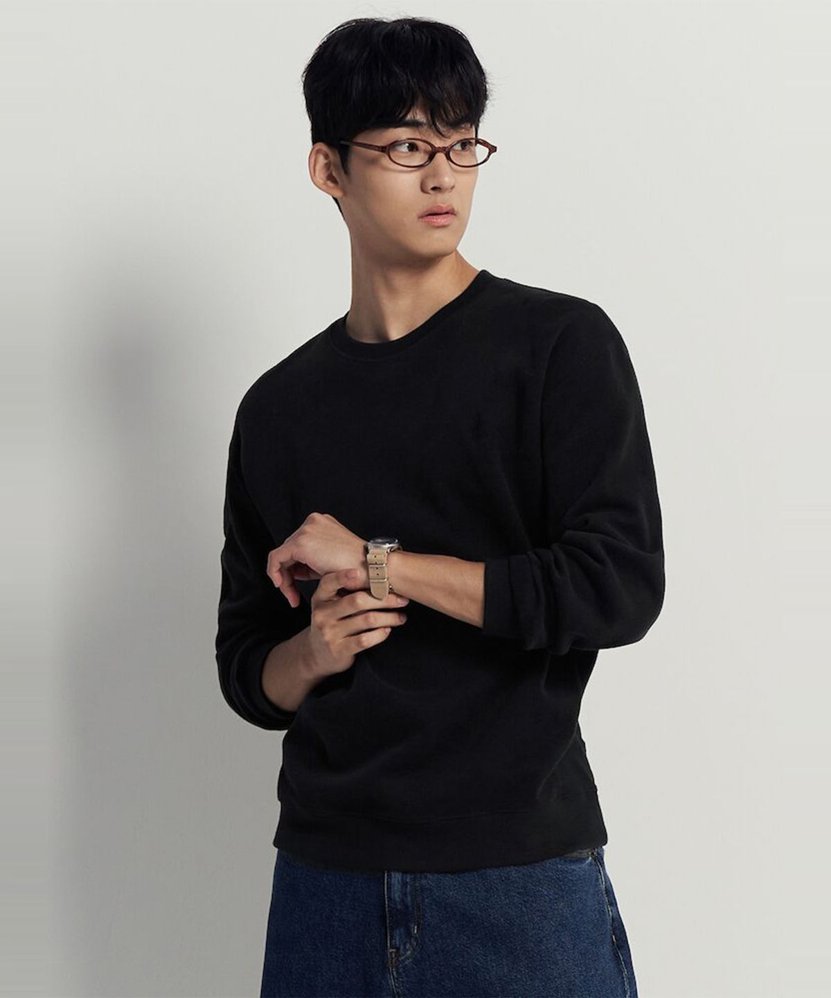 빈폴 멘(BEANPOLE MEN) 캐주얼 니트라이크 라운드 풀오버  블랙