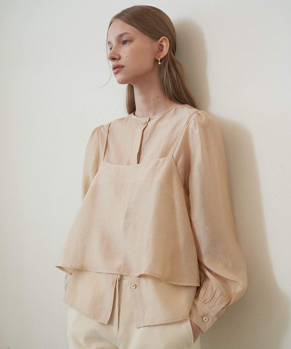 플로브(FLOVE) SHEER SET UP BLOUSE 2 YE