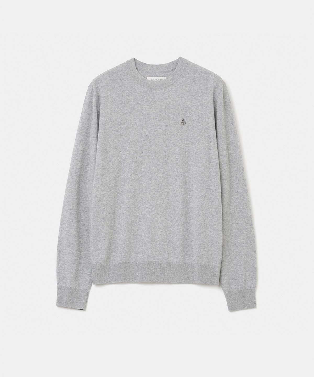 유니폼브릿지(UNIFORM BRIDGE) silk blended crew neck knit light melange grey