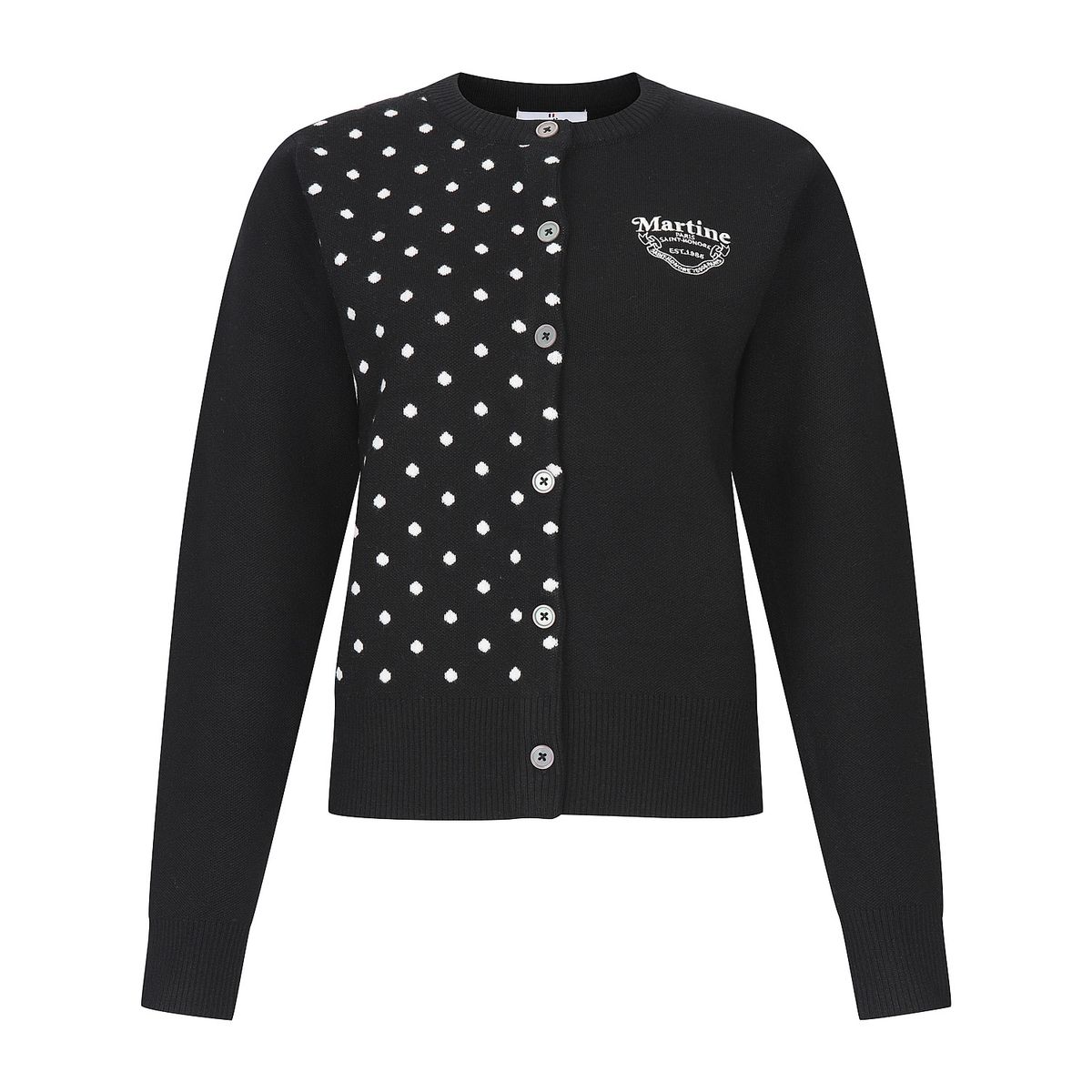 마틴골프(MARTINE GOLF) Half Dot Pattern Cardigan_BLACK