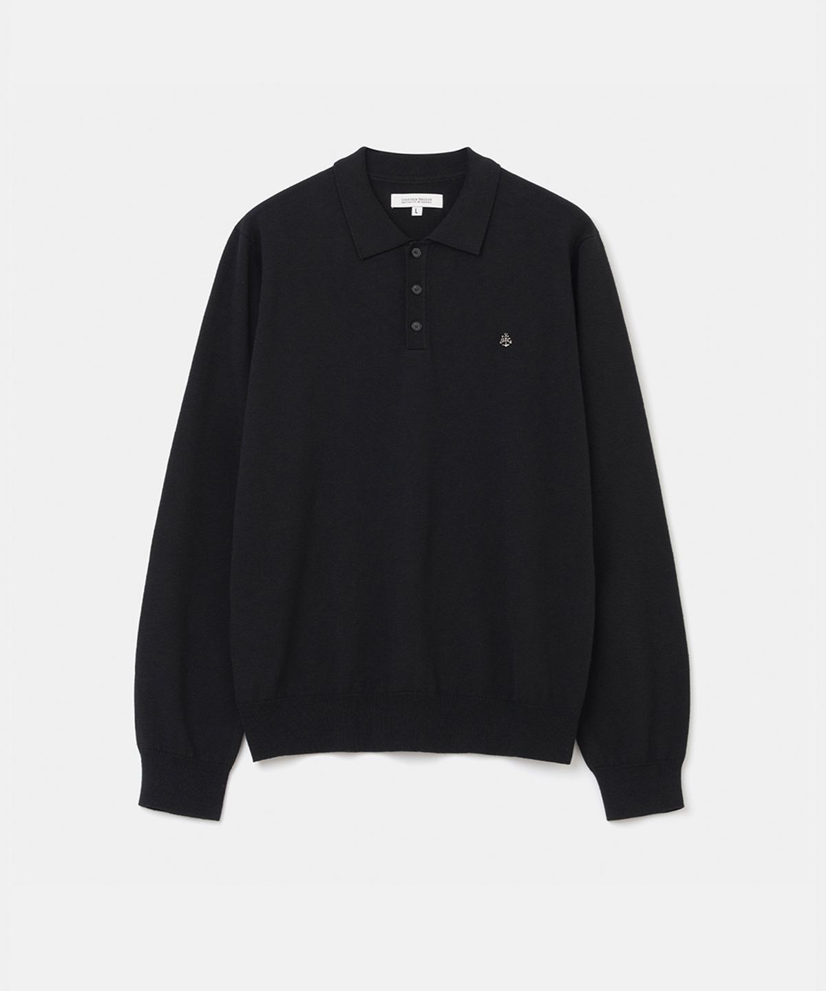 유니폼브릿지(UNIFORM BRIDGE) silk blended polo knit black