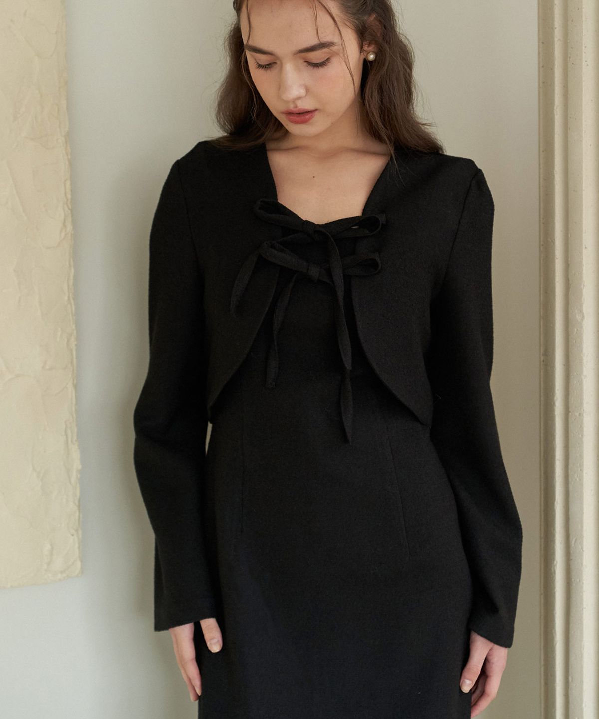 플로브(FLOVE) BOLLERO SET DRESS BK