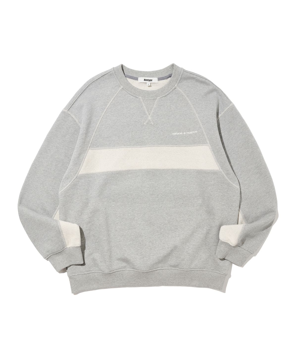 논타입(NONTYPE) REVERSE PANELED SWEATSHIRTS (GREY)
