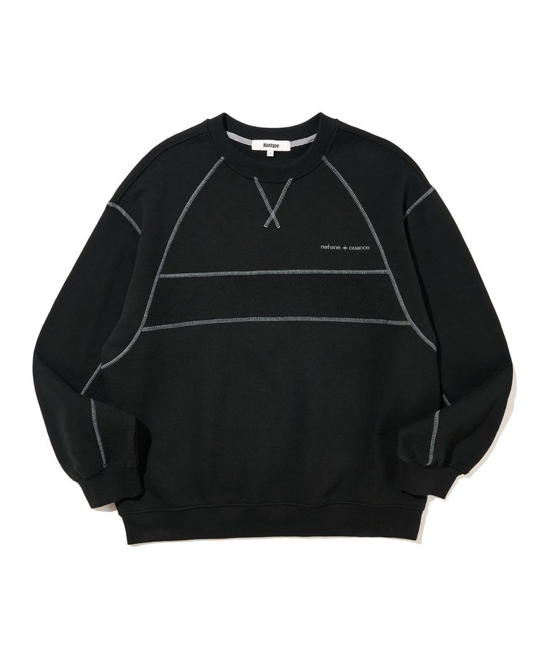 REVERSE PANELED SWEATSHIRTS (BLACK)