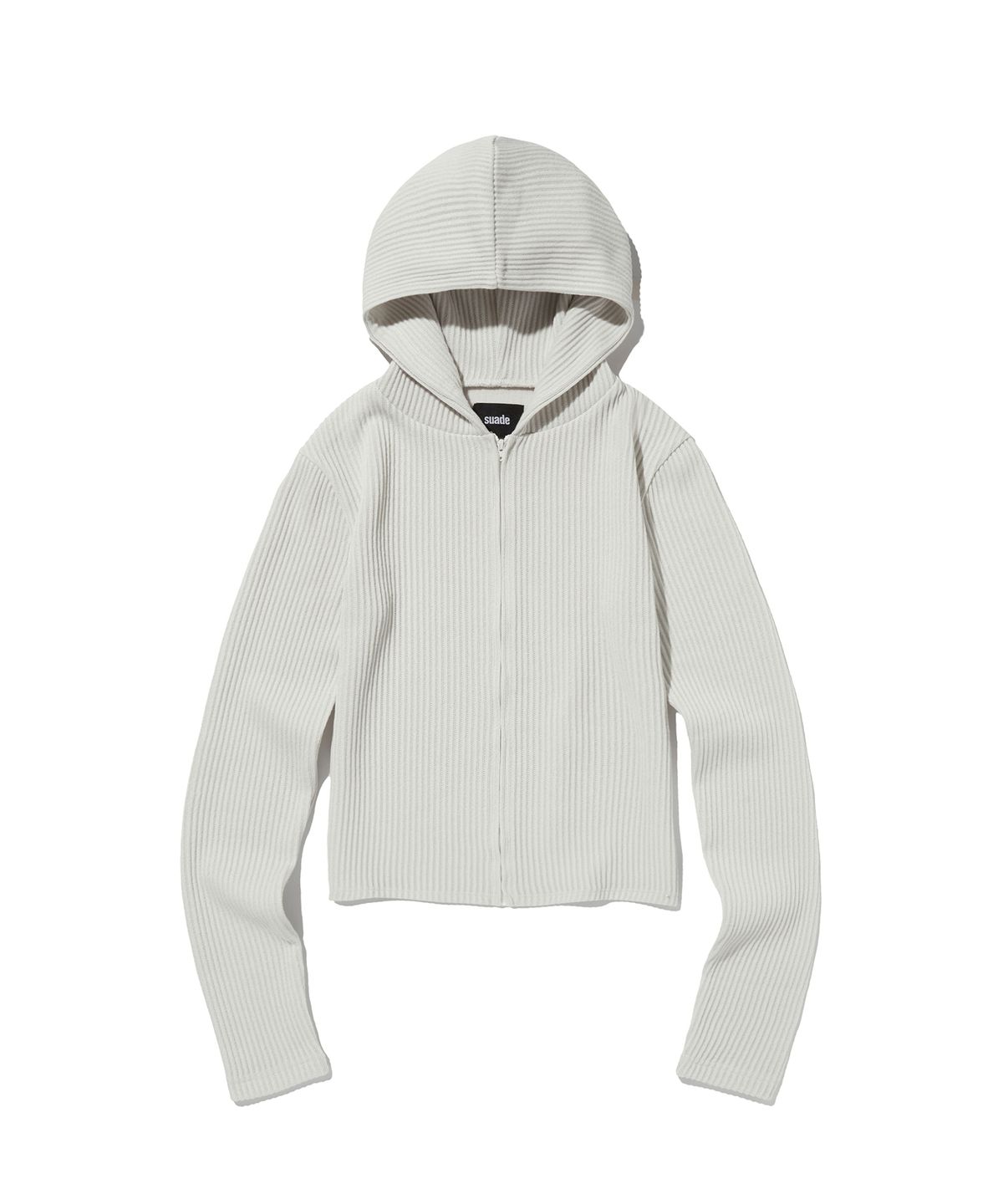 스웨이드(SUADE) HOODED RIB ZIP UP [LIGHT GRAY]
