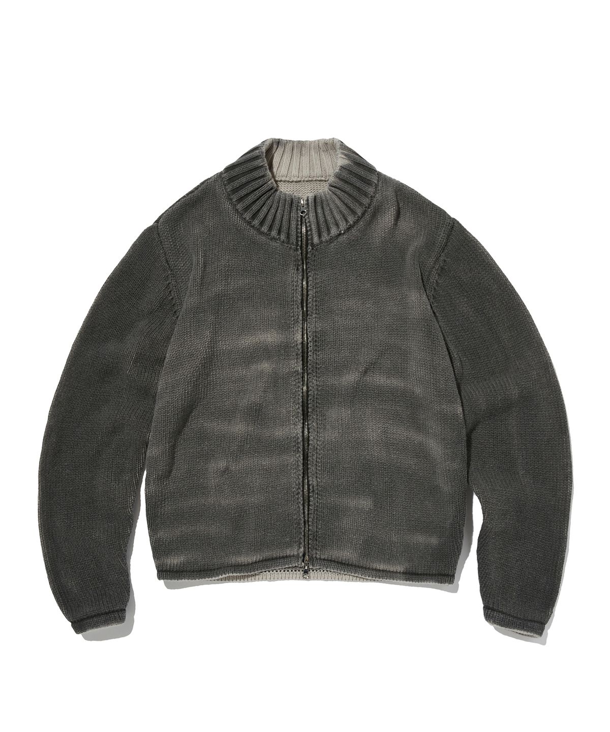 스웨이드(SUADE) WASHED KNIT ZIP UP [CHARCOAL GRAY]