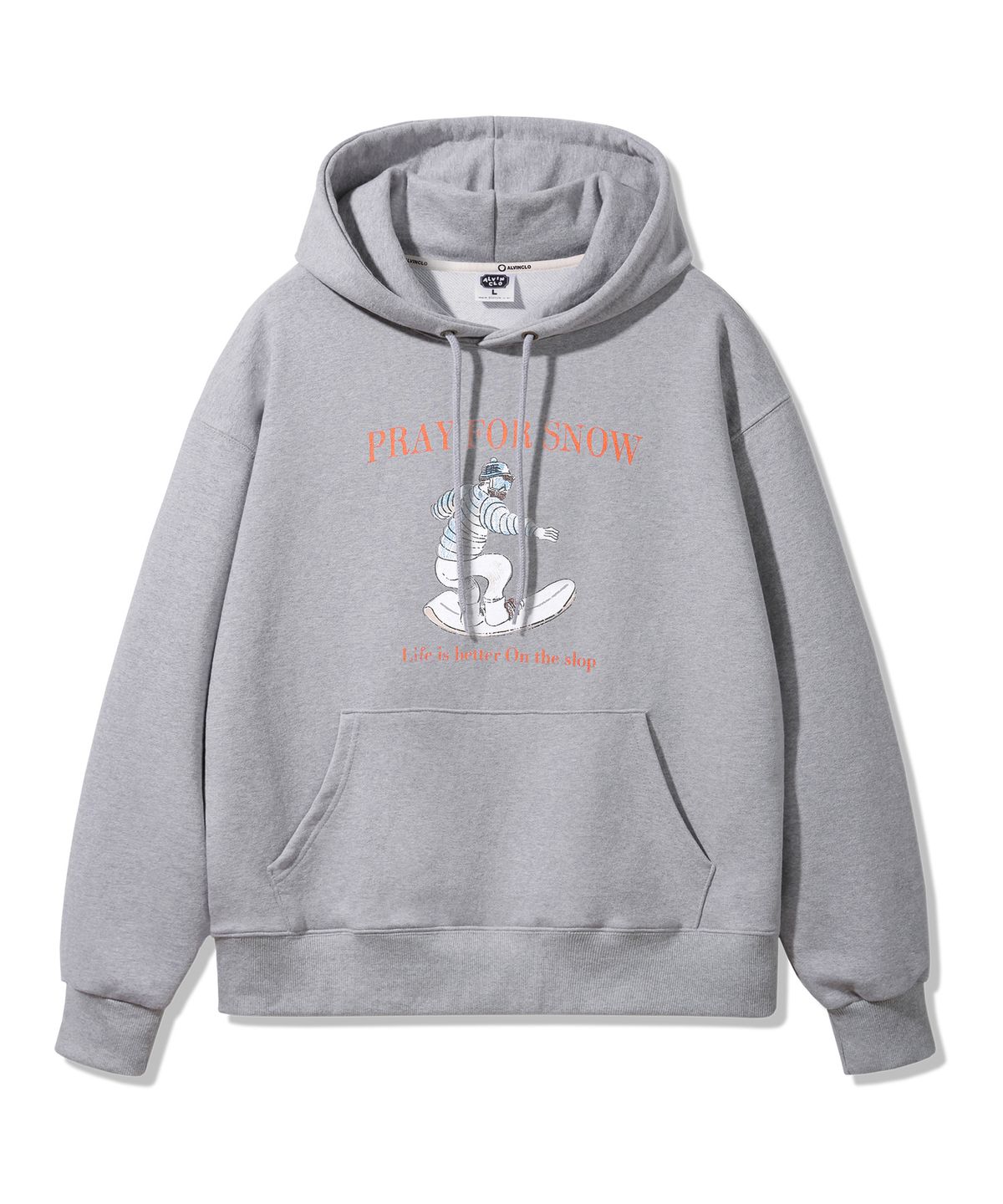 앨빈클로(ALVINCLO) PRAYFORSNOW 오버핏 후드티 AVH263 (4 COLOR)