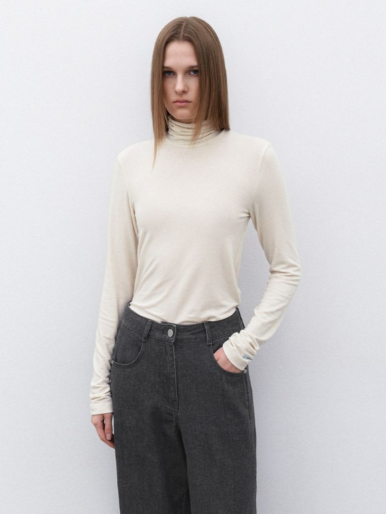 ESSENTIAL SHEER TURTLE NECK TEE(T-7135)
