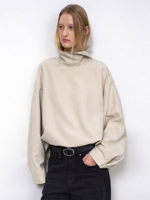 HIGH NECK LOOSE TOP BLOUSE(BL-4378)