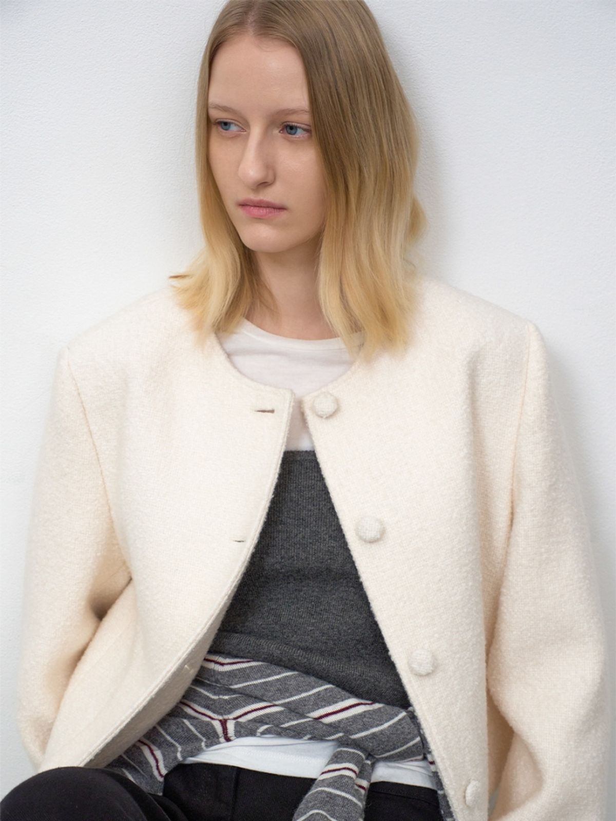 아틀리에 나인(ATELIER NAIN) BOUCLE TWEED 4 BUTTON JACKET(JK-3054)