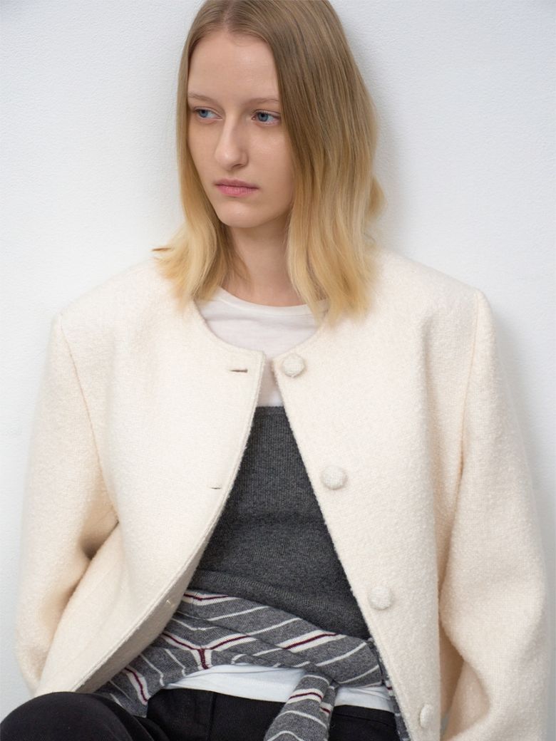 BOUCLE TWEED 4 BUTTON JACKET(JK-3054)