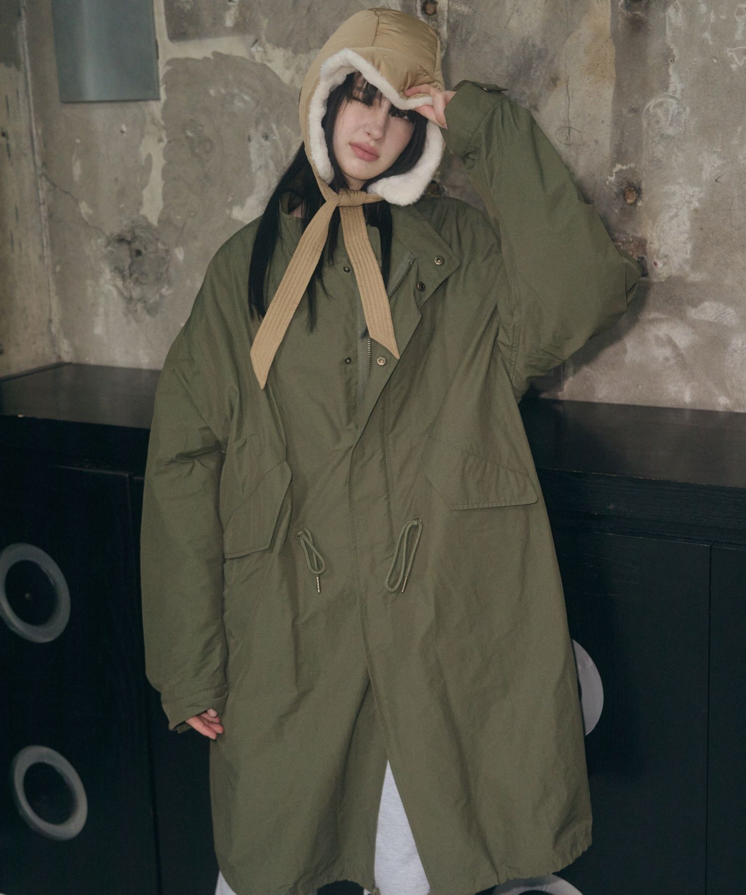 MUSINSA公式 | LEATHERY M-65フィッシュテイルオーバーサイズロング