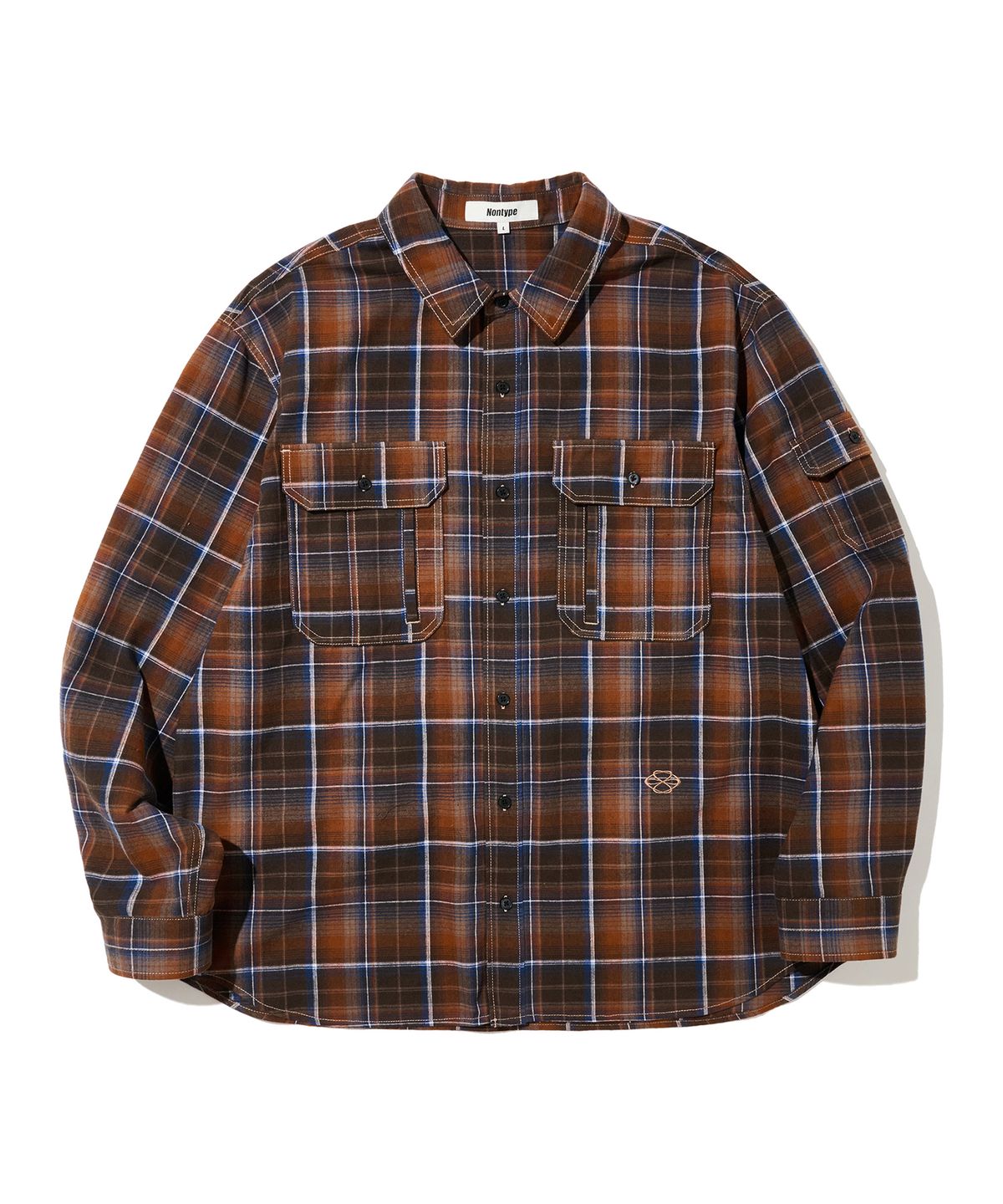 논타입(NONTYPE) COMFY 3PK CHECK SHIRTS (BROWN)
