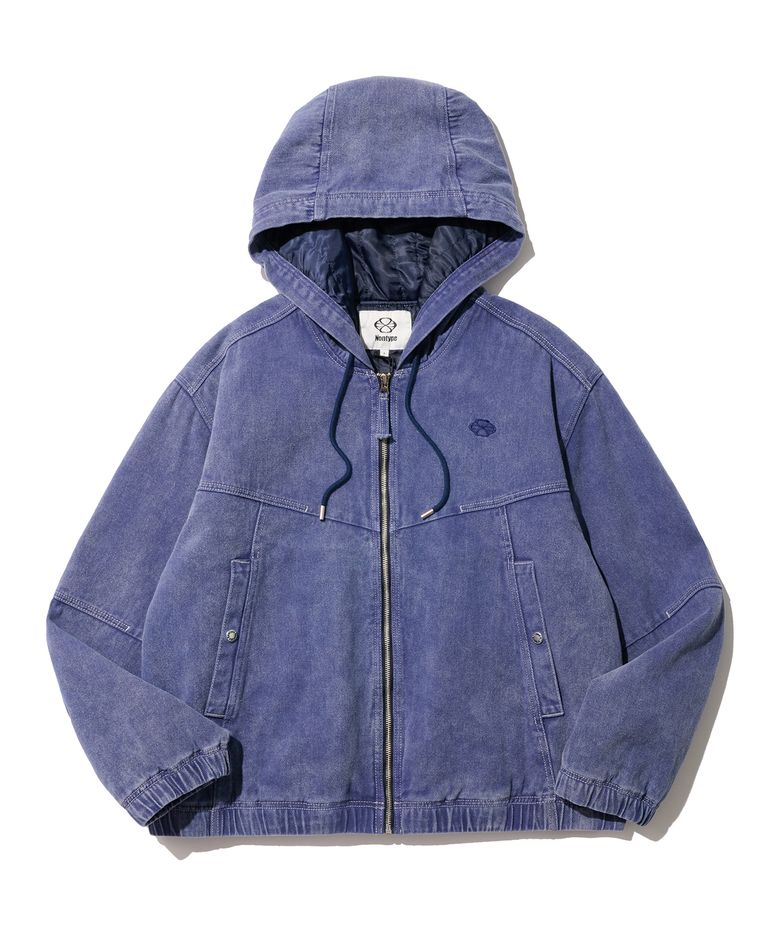 INCISION HOOD PADDED JUMPER (WASHED BLUE)