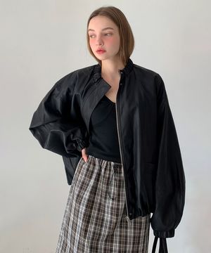 Shirring Volume Faux Leather Jacket (3colors)