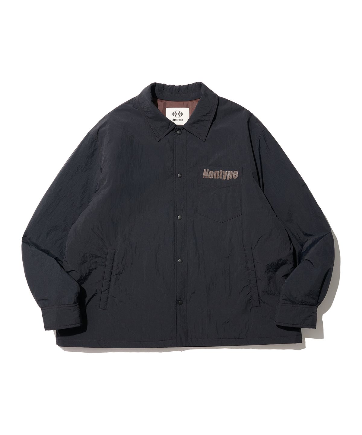 논타입(NONTYPE) LIGHT PADDED COACH JUMPER (BLACK)