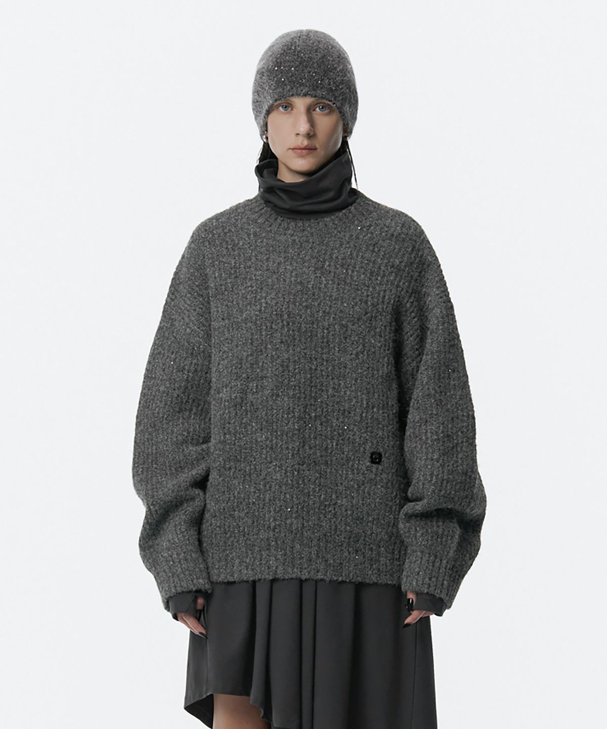 트리밍버드(TREEMINGBIRD) Spangle Knit Pullover [ Gray ]