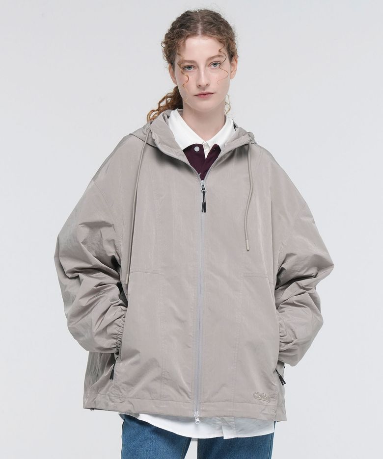 NYLON LINING HOODIE JUMPER (MOCHA)