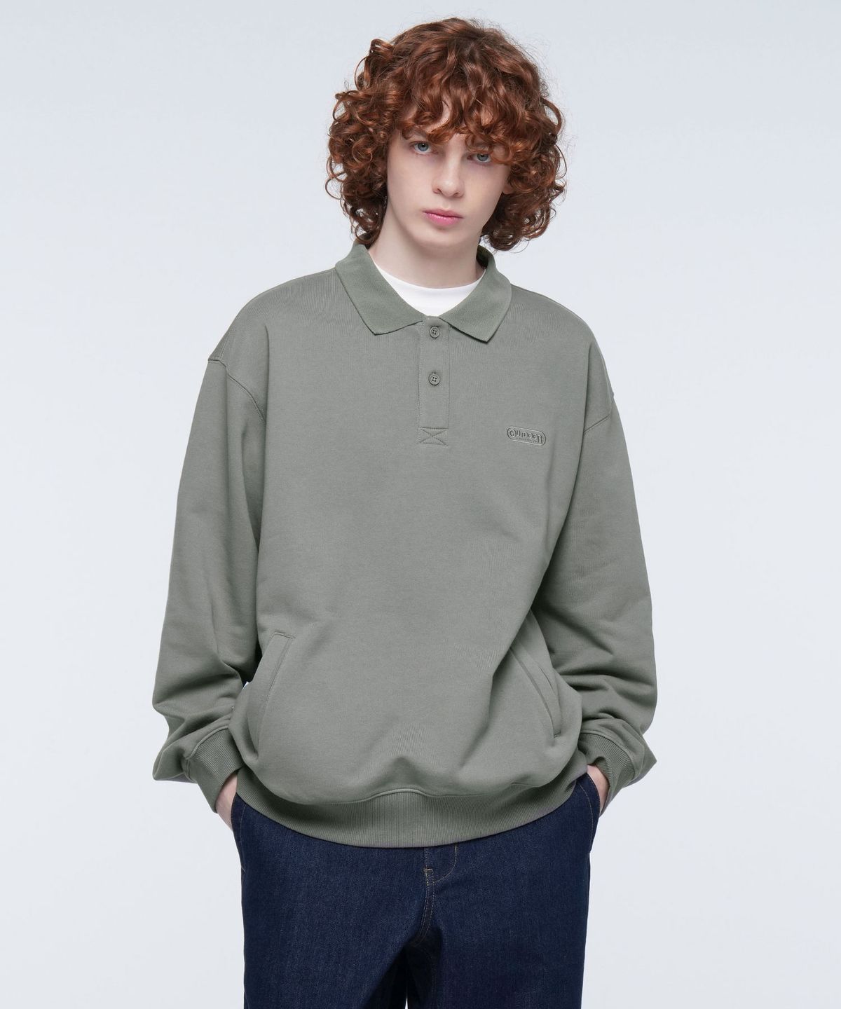 아웃도어 프로덕츠(OUTDOOR PRODUCTS) COLLARED SWEAT SHIRTS (LIGHT KHAKI)