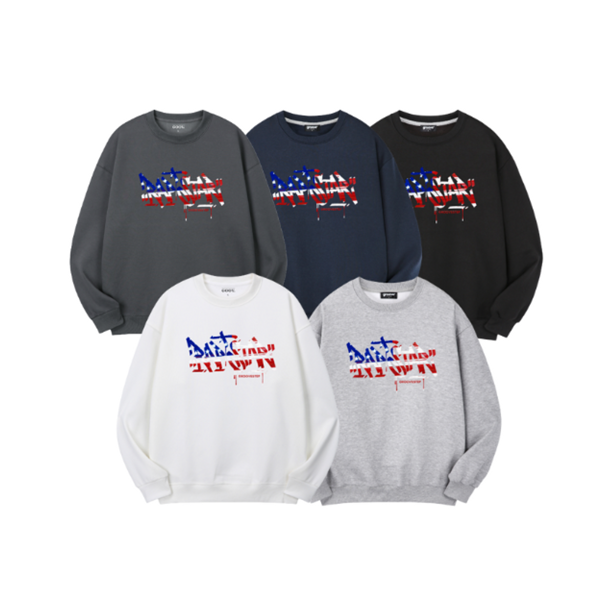 그루브스텝(GROOVESTEP) [2PACK]  USA 그래픽 랩스타 맨투맨 티셔츠 H0286