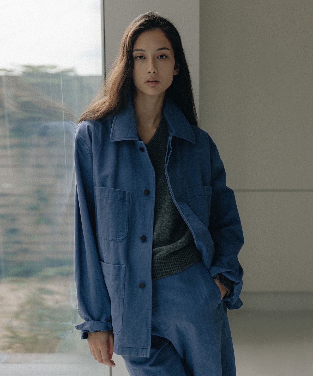 블랭크룸 우먼(BLANKROOM HER) (her) 워커스 자켓_WASHED BLUE