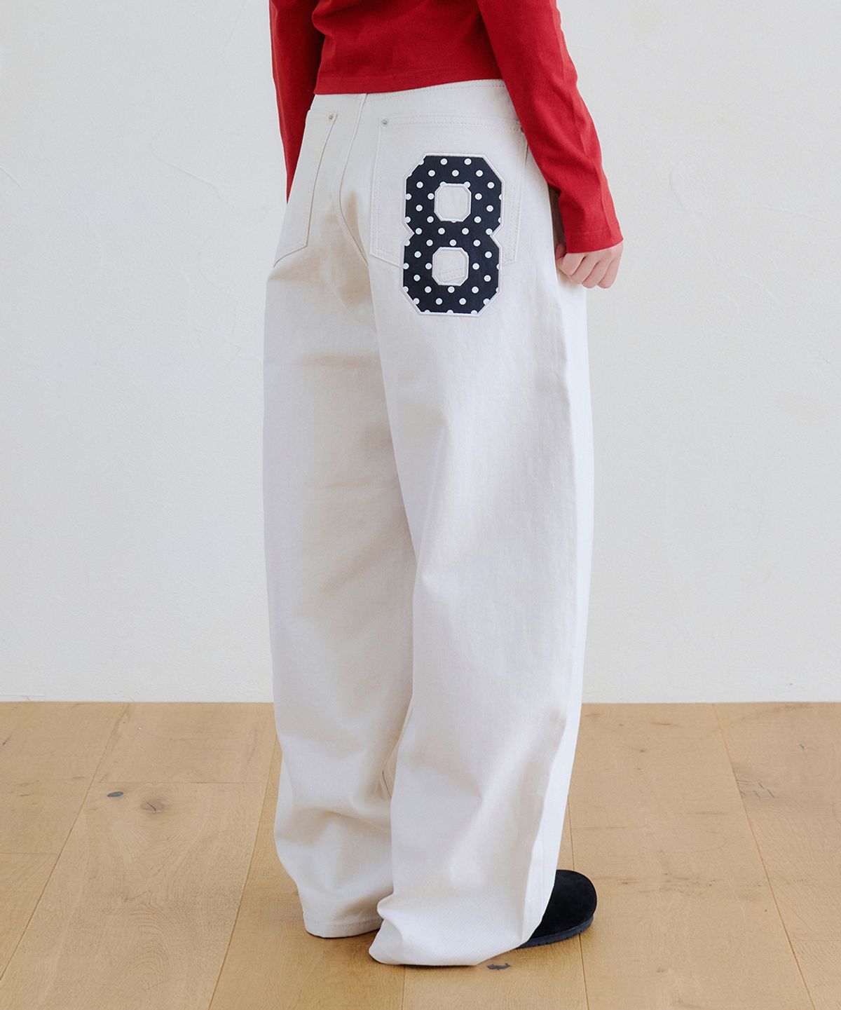 패슬(FASTLE) 8 Applique Pants Ivory