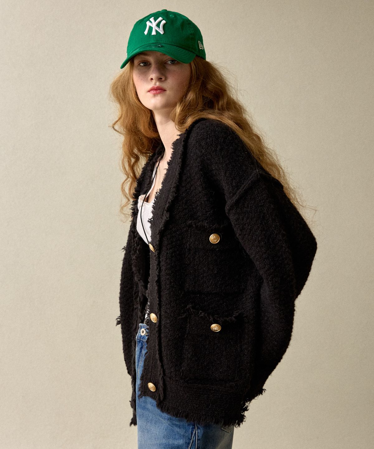 오픈도어스튜디오(OPENDOORSTUDIO) winter tweed knit black
