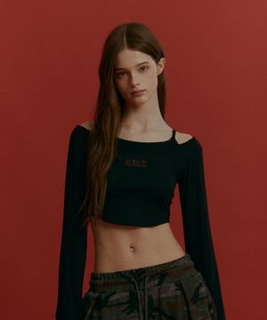 발레 더블레이어 스트랩 롱슬리브 블랙