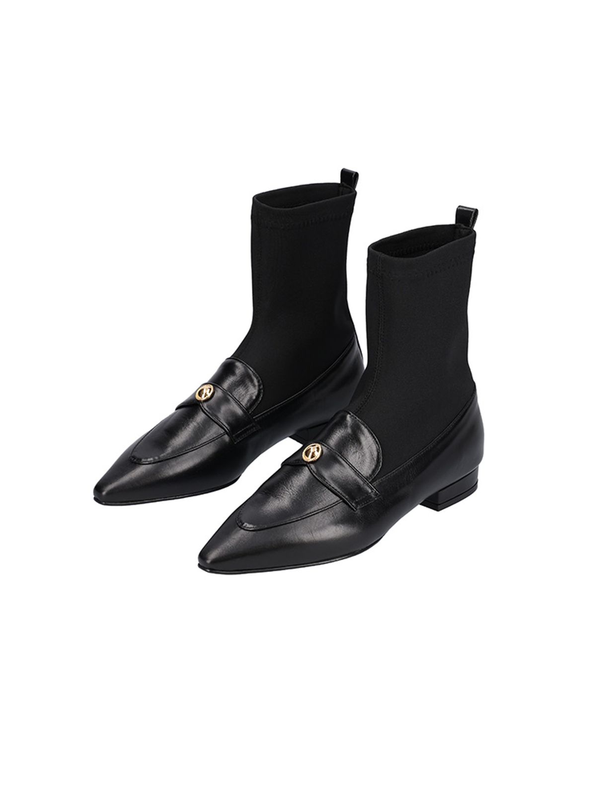 백오브더문(BACK OF THE MOON) Monica span ankle boots_black