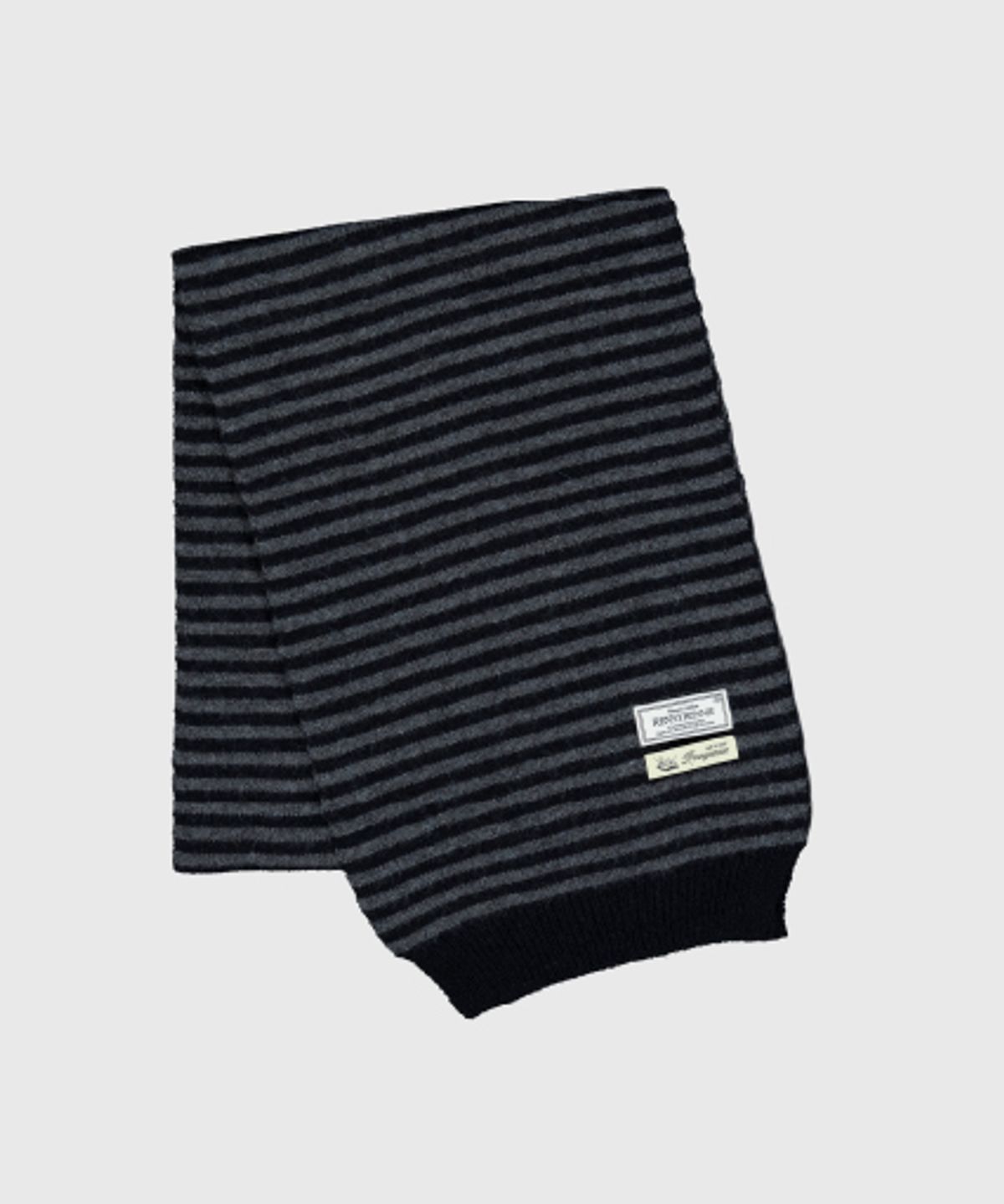 래니래니(RENNYRENNIE) STRAW STRIPE MUFFLER - 스트로우 스트라이프 머플러 [ NIGHT / GRAY ]