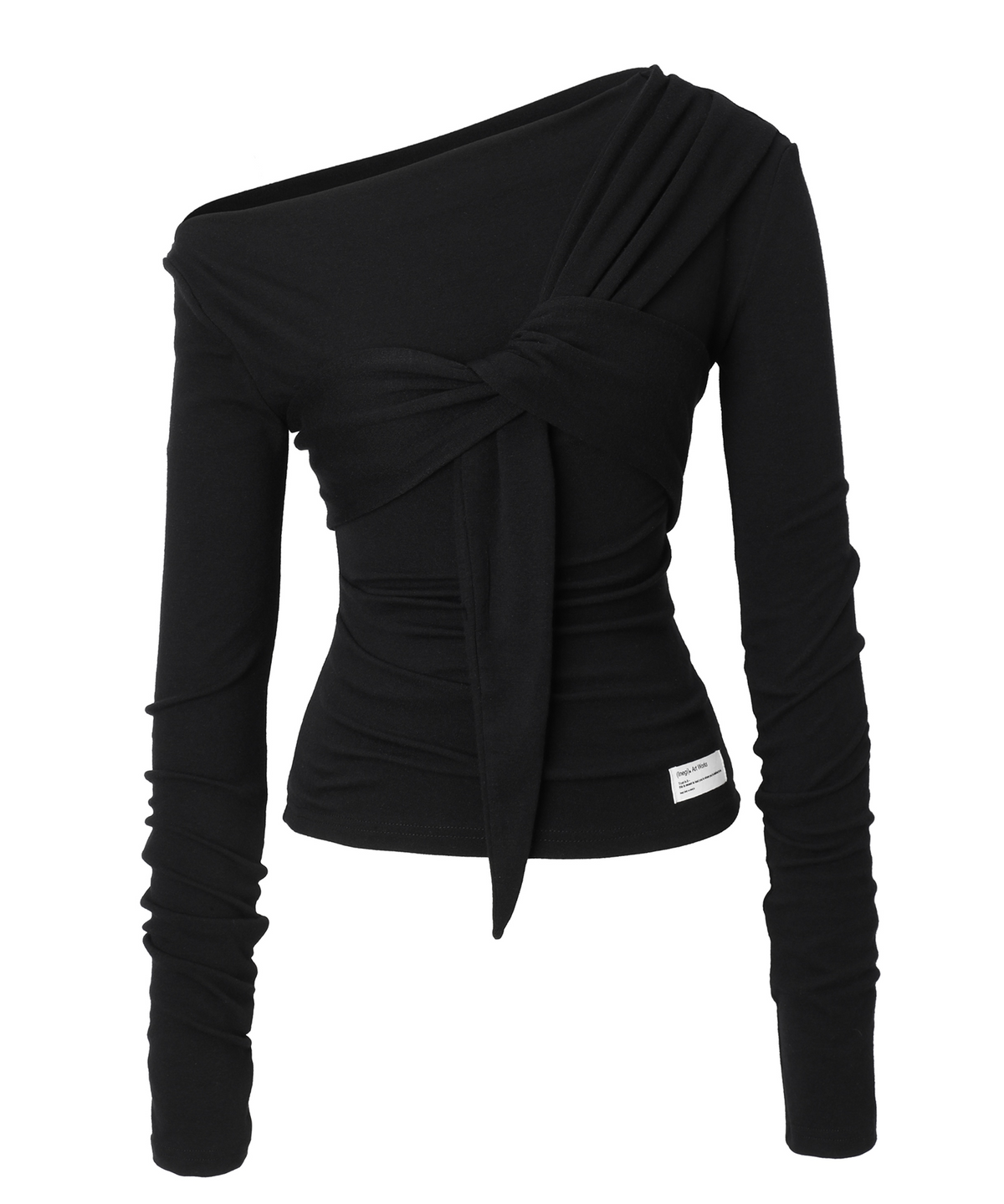 이네기(INEGI) Drape Flow Tie Long Sleeve (black)