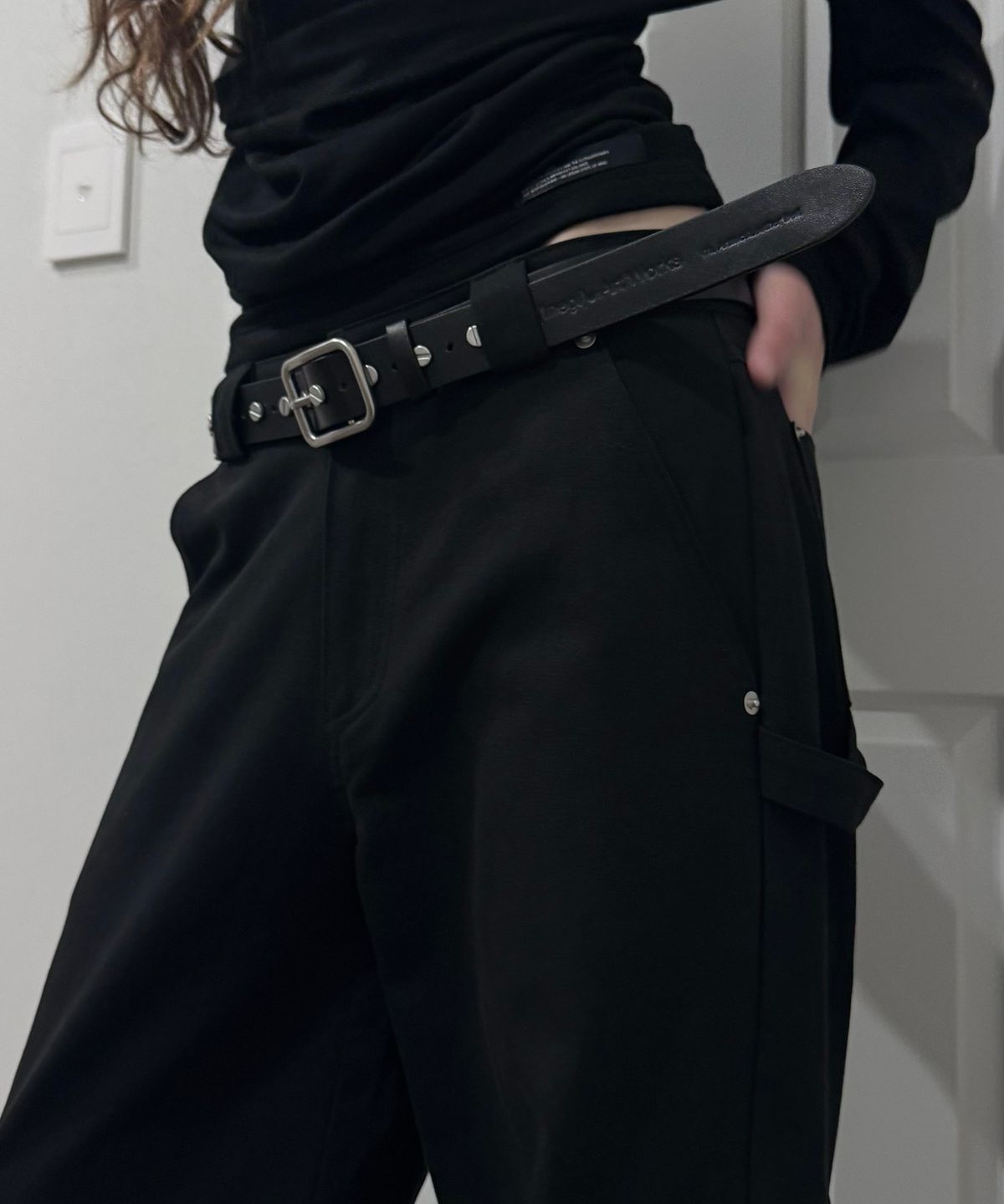 이네기(INEGI) Artifact Leather Belt (black)