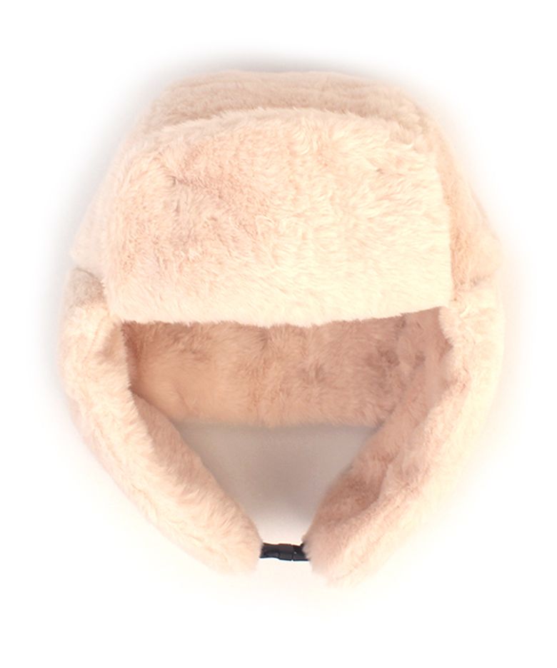 Soft Fur Beige Aviator Hat 항공모자